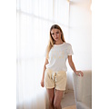 By Louise By Louise Ladies Short Pajama Set Shortama White/Yellow