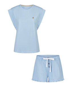 By Louise Dames Korte Pyjama Set Shortama Blauw