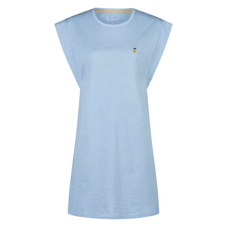 By Louise By Louise Dames Lang Nachthemd Kapmouw Blauw