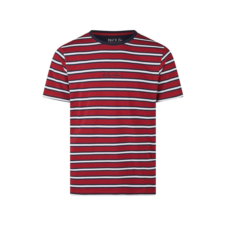 Phil & Co Phil & Co Men's Short Pants Short Pajama Set Red/Dark Blue Striped