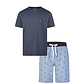 Phil & Co Phil & Co Men's Short Pajama Short Pajama Set Blue Printed