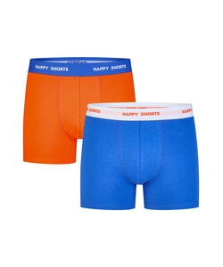 Happy Shorts Men's Boxer Shorts Orange/Blue 2-Pack
