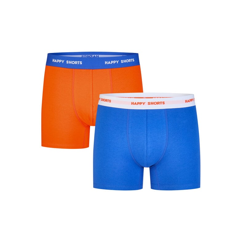 Happy Shorts Happy Shorts Men's Boxer Shorts Orange/Blue 2-Pack