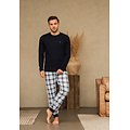 Phil & Co Phil & Co Men's Long Pyjama Set Blue Checkered
