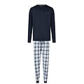 Phil & Co Phil & Co Heren Lange Pyjama Set Blauw Geruit