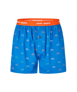 Happy Shorts X Heren Wijde Boxershorts Fiets Print Blauw