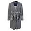 By Louise By Louise Ladies Bathrobe Terry With Drawstring Closure Dark Blue/White Striped