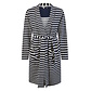 By Louise By Louise Dames Badjas Badstof Met Trekkoordsluiting Donkerblauw/Wit Gestreept