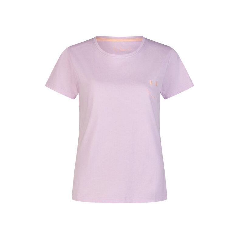 By Louise By Louise Dames Shortama Korte Pyjama Set Geprint Paars/Wit Gestipt