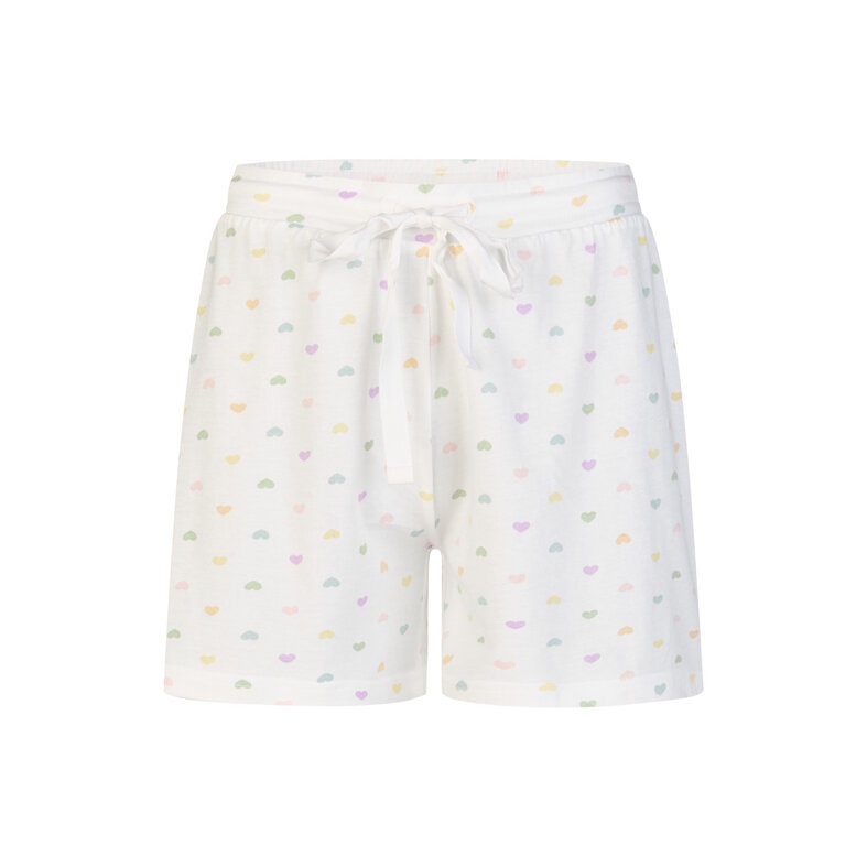 By Louise By Louise Dames Shortama Korte Pyjama Set Geprint Paars/Wit Gestipt