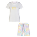 By Louise By Louise Ladies Short Pajama Short Pajama Set Printed White/Multi