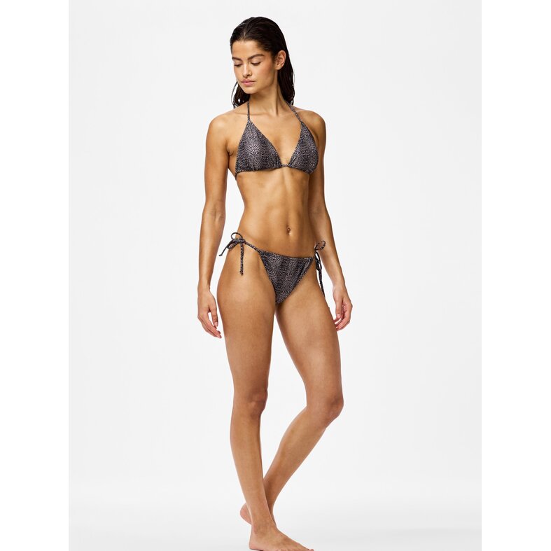 PIECES PIECES Dames Strik Bikini Slip PCBAOMI Zwart/Luipaard Print