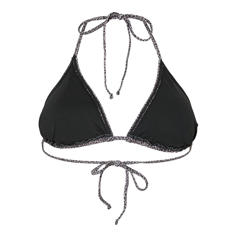 PIECES PIECES Dames Triangel Bikinitop PCBAOMI Zwart/Luipaard Print