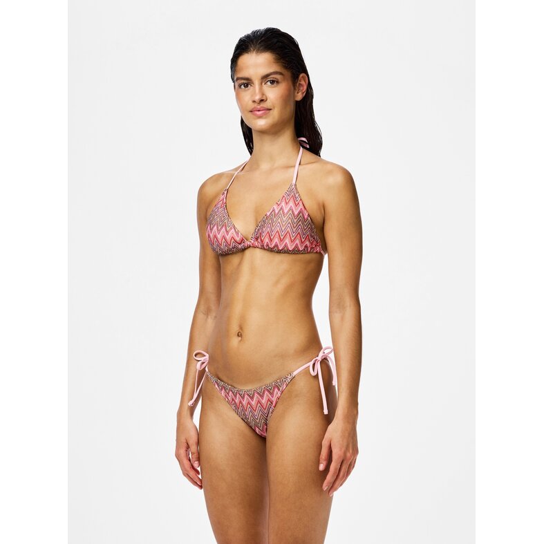 PIECES PIECES Dames Triangel Bikinitop PCADA Roze Golven Print