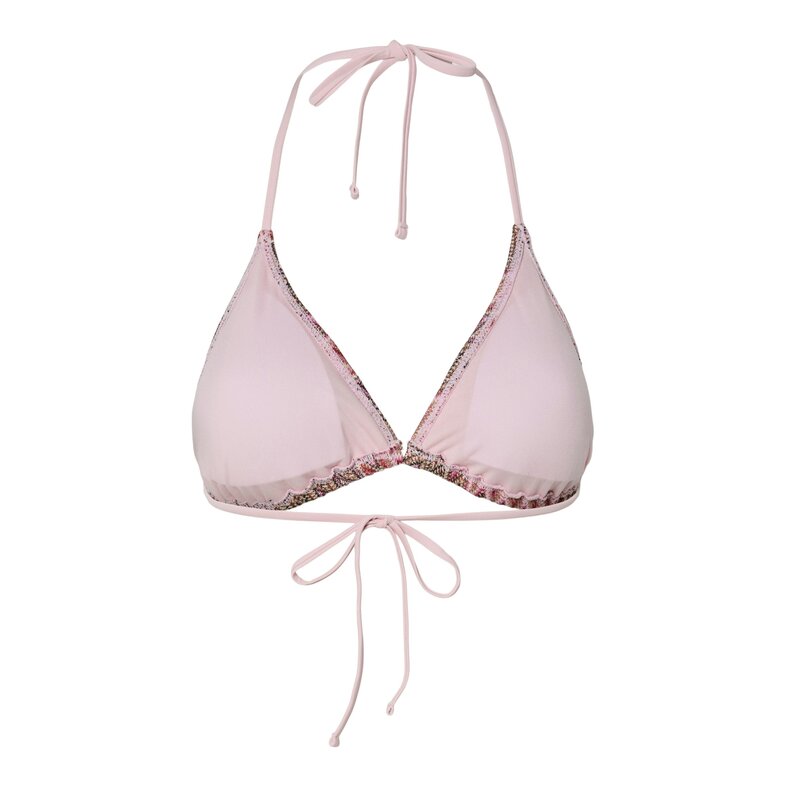 PIECES PIECES Dames Triangel Bikinitop PCADA Roze Golven Print