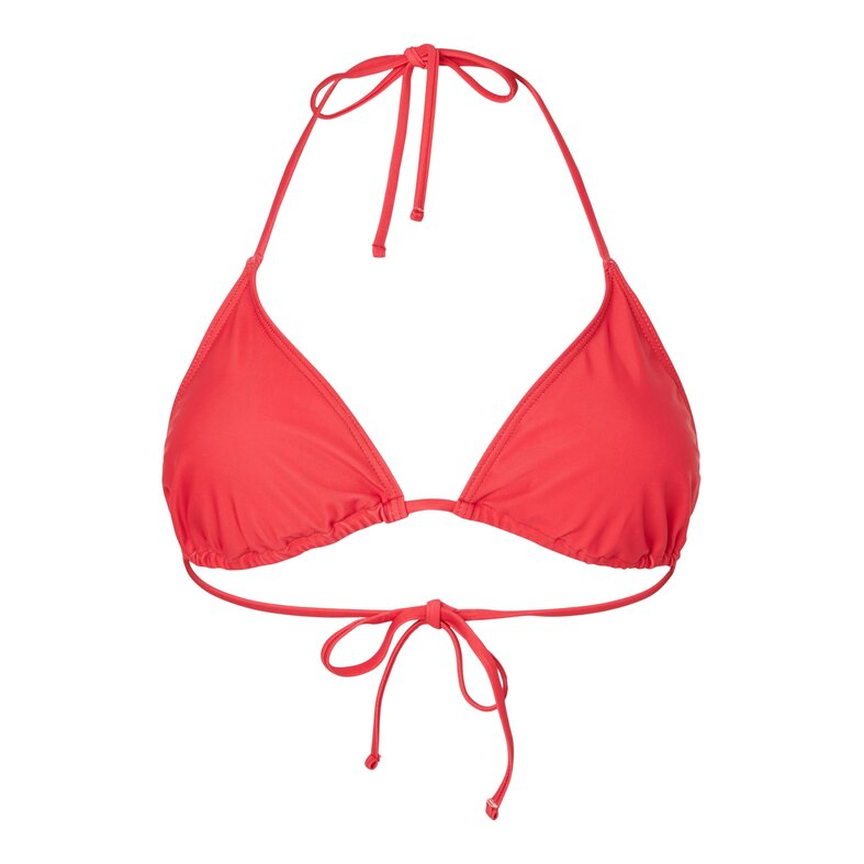 PIECES PIECES Dames Triangel Bikinitop PCBAOMI Effen Rood