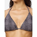 PIECES PIECES Women's Triangle Bikini Top PCBAOMI Black/Leopard Print