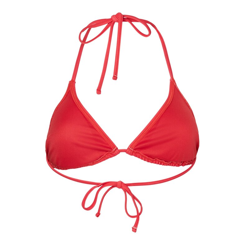 PIECES PIECES Dames Triangel Bikinitop PCBAOMI Effen Rood