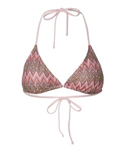 PIECES Ladies Triangle Bikini Top PCADA Pink Waves Print