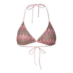 PIECES Ladies Triangle Bikini Top PCADA Pink Waves Print
