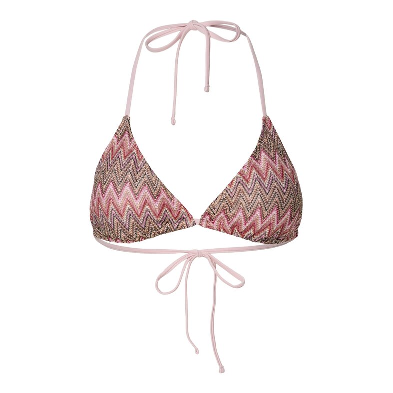 PIECES PIECES Dames Triangel Bikinitop PCADA Roze Golven Print