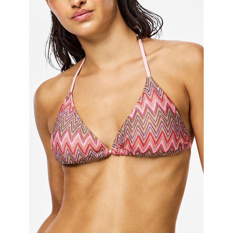 PIECES PIECES Dames Triangel Bikinitop PCADA Roze Golven Print