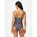 PIECES PIECES Dames Badpak PCBAOMI Ronde Hals Zwart/Luipaard Print
