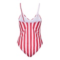 PIECES PIECES Ladies Swimsuit PCBAOMI Round Neck Red/White Striped