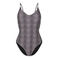 PIECES PIECES Dames Badpak PCBAOMI Ronde Hals Zwart/Luipaard Print