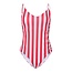 PIECES PIECES Dames Badpak PCBAOMI Ronde Hals Rood/Wit Gestreept