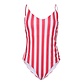 PIECES PIECES Dames Badpak PCBAOMI Ronde Hals Rood/Wit Gestreept