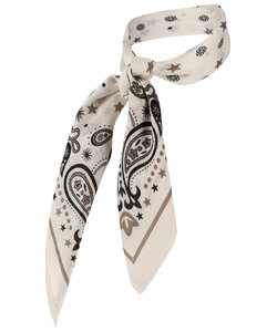 Sarlini Ladies Bandana Neck Scarf Thin White
