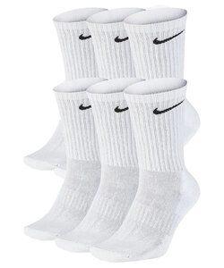 Nike Dames/Heren Sportsokken Everyday Cushion Crew 6-Pack Wit