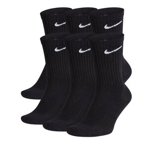 Nike Dames/Heren Sportsokken Everyday Cushion Crew 6-Pack Zwart