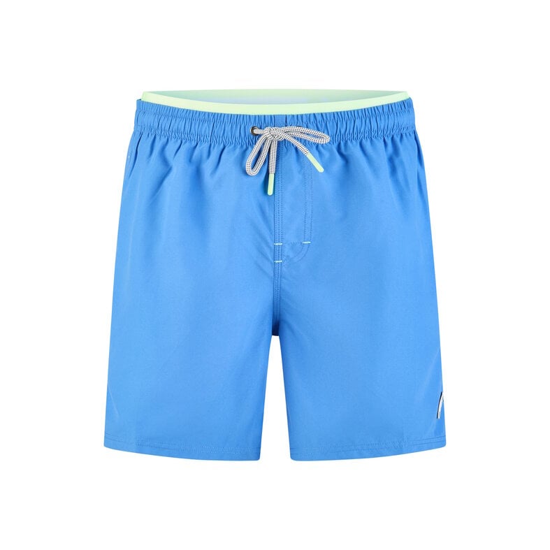 Happy Shorts Happy Shorts Heren Zwemshort Dubbele Waistband Effen Blauw