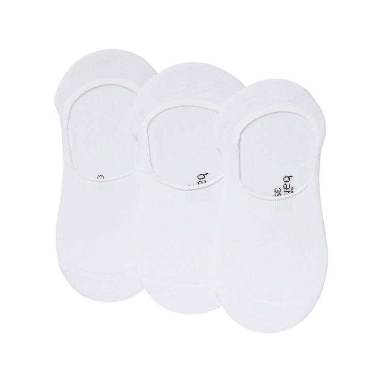Apollo Apollo Ladies/Gentlemen Bamboo Footies No Show Socks Non-Slip 3-Pack White