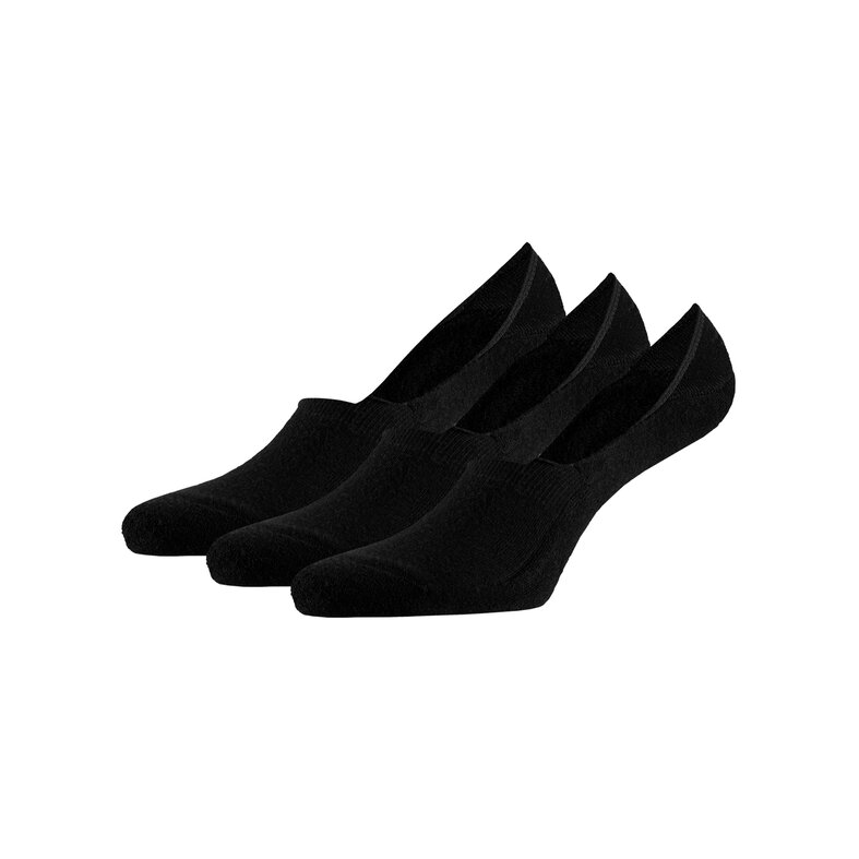 Apollo Apollo Ladies/Gentlemen Bamboo Footies No Show Socks Non-Slip 3-Pack Black