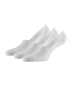 Apollo Dames/Heren Bamboe Footies No Show Sokken Antislip 3-Pack Wit