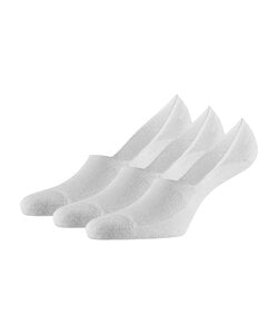 Apollo Ladies/Gentlemen Bamboo Footies No Show Socks Non-Slip 3-Pack White