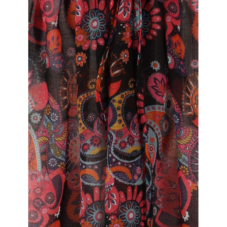 Sarlini Sarlini Ladies Tunic Beach Dress Polyester Kaftan Print Black