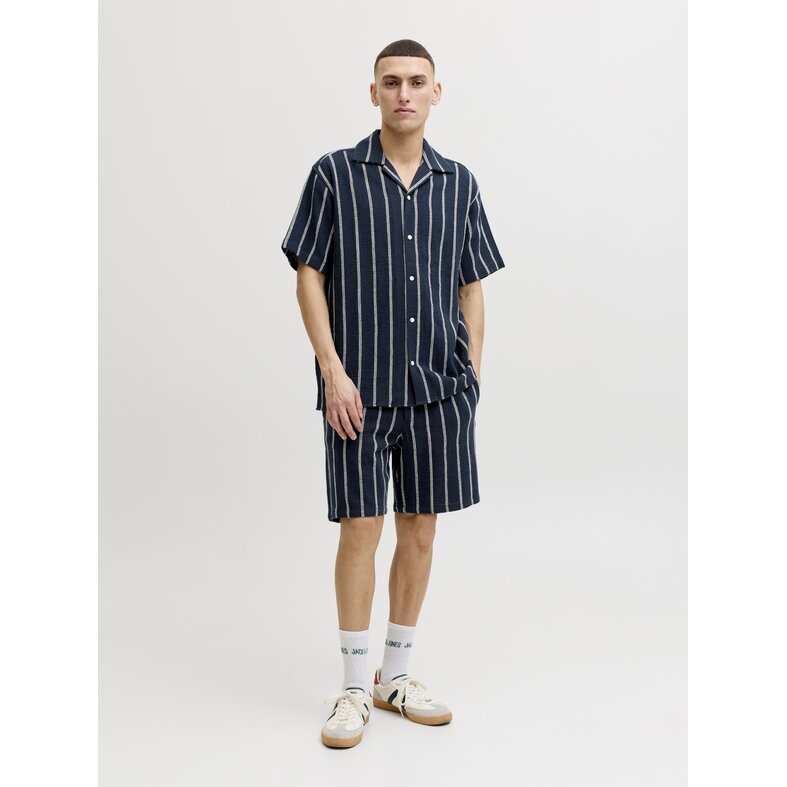 Jack & Jones Jack & Jones Men's Shorts JPSTJAIDEN Woven Jogging Short Dark Blue Striped