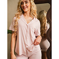 By Louise By Louise Ladies Short Pajama Set Modal Shortama With Button Closure Pink