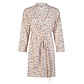 By Louise By Louise Dames Kimono Ochtendjas Katoen Soft Orange/Blauw Gebloemd