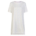 By Louise By Louise Ladies Long Nightshirt Short Sleeve White Hearts Confetti