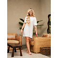By Louise By Louise Ladies Long Nightshirt Short Sleeve White Hearts Confetti