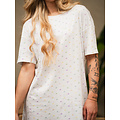 By Louise By Louise Dames Lang Nachthemd Korte Mouw Wit Hartjes Confetti