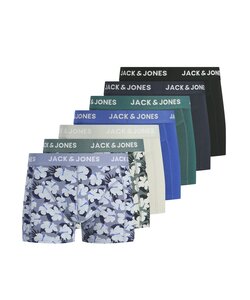 Jack & Jones Men's Boxer Shorts Solid Trunks JACBEN 7-Pack Blue/Green Solid/Floral