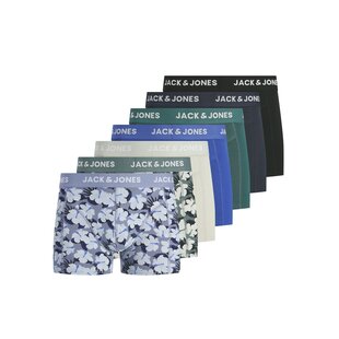 Jack & Jones Men's Boxer Shorts Solid Trunks JACBEN 7-Pack Blue/Green Solid/Floral
