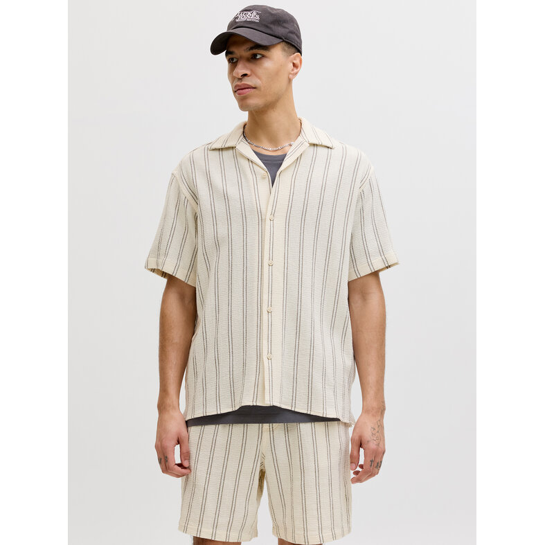 Jack & Jones Jack & Jones Heren Co-ord Set Wit Gestreept