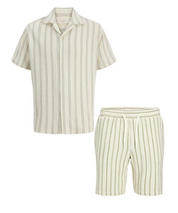 Jack & Jones Heren Co-ord Set Wit Gestreept